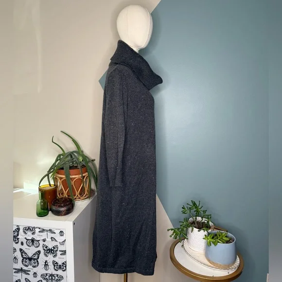 Talbots 1X Charcoal Speckled Knit Turtleneck Sweater Dress Stretch - Picture 4 of 12